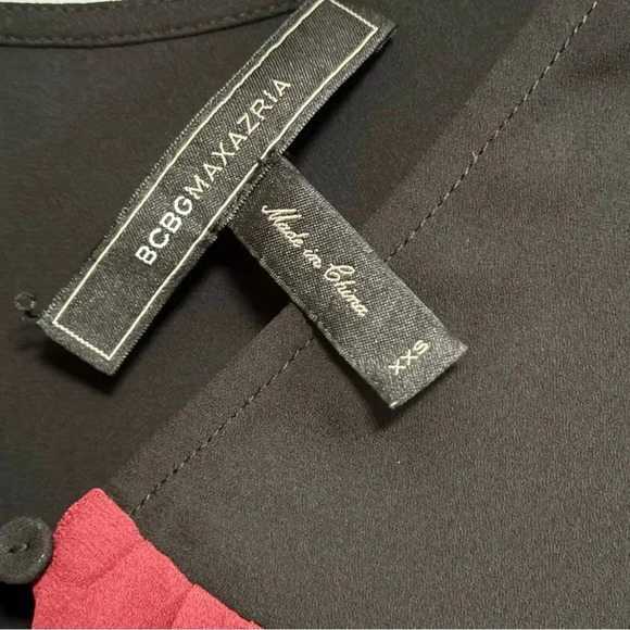 BCBGMAXAZRIA Merlot and Black Colorblock Long Sleeve Giada Dress Size XS - Picture 5 of 9